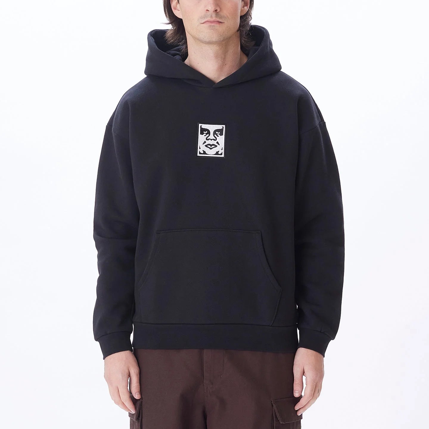 Obey Icon Extra Heavy Hooded Sweater II Black