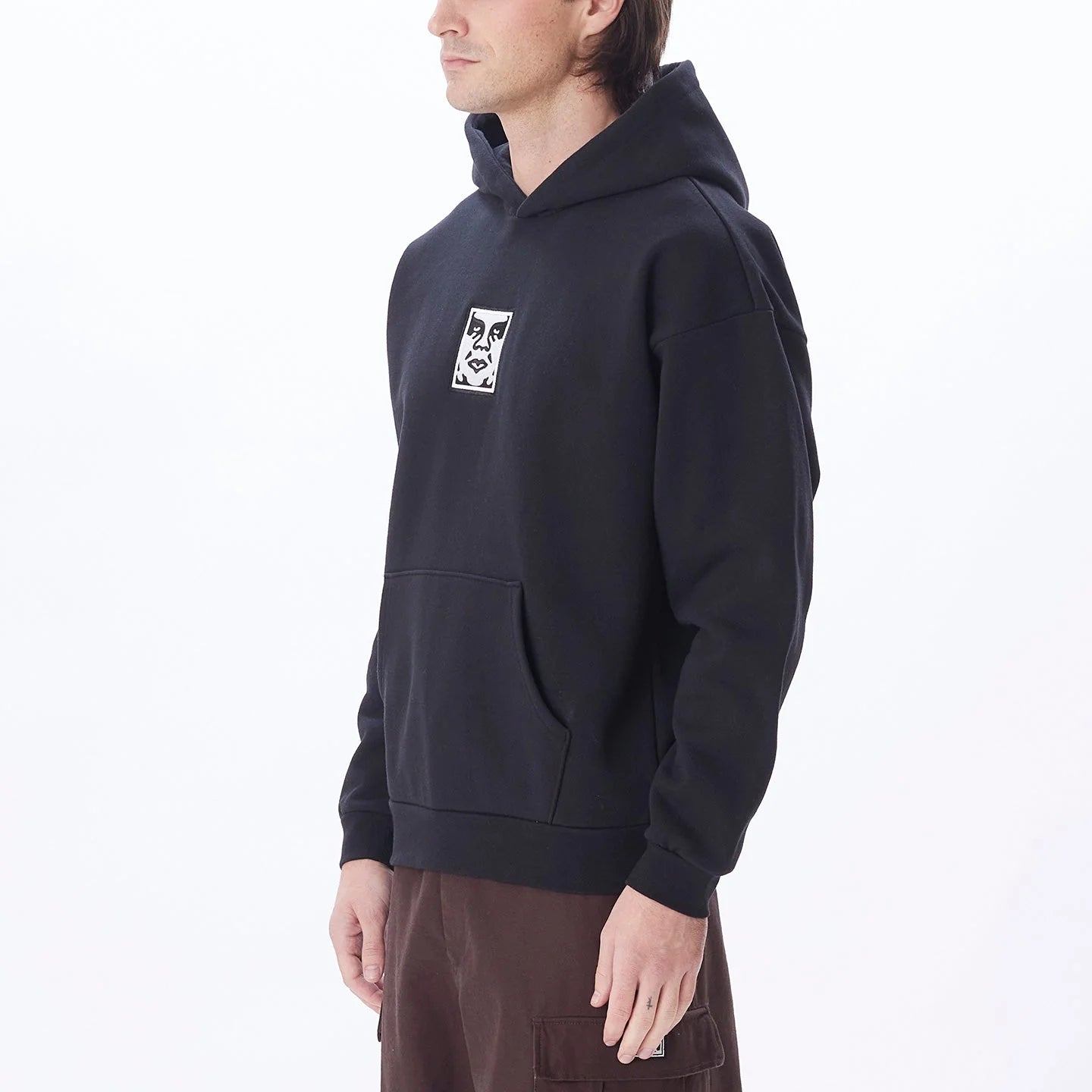 Obey Icon Extra Heavy Hooded Sweater II Black
