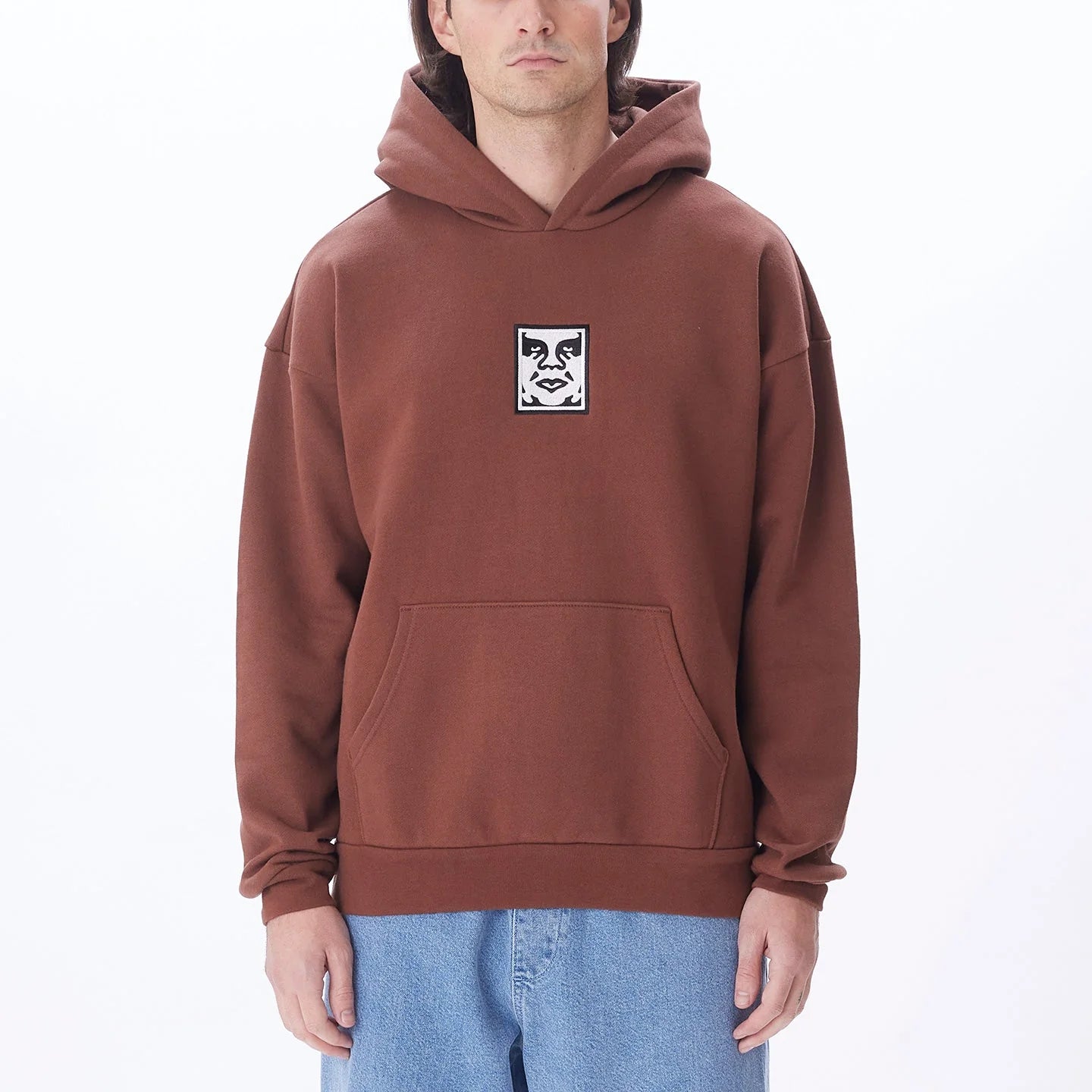 Obey Icon Extra Heavy Hooded Sweater II Sepia