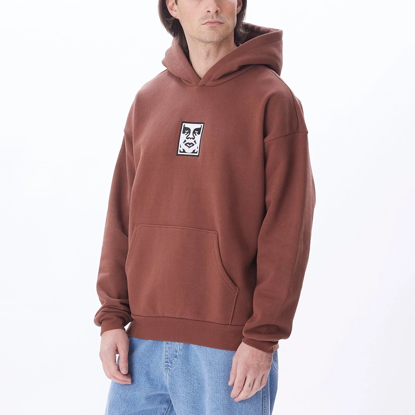 Obey Icon Extra Heavy Hooded Sweater II Sepia