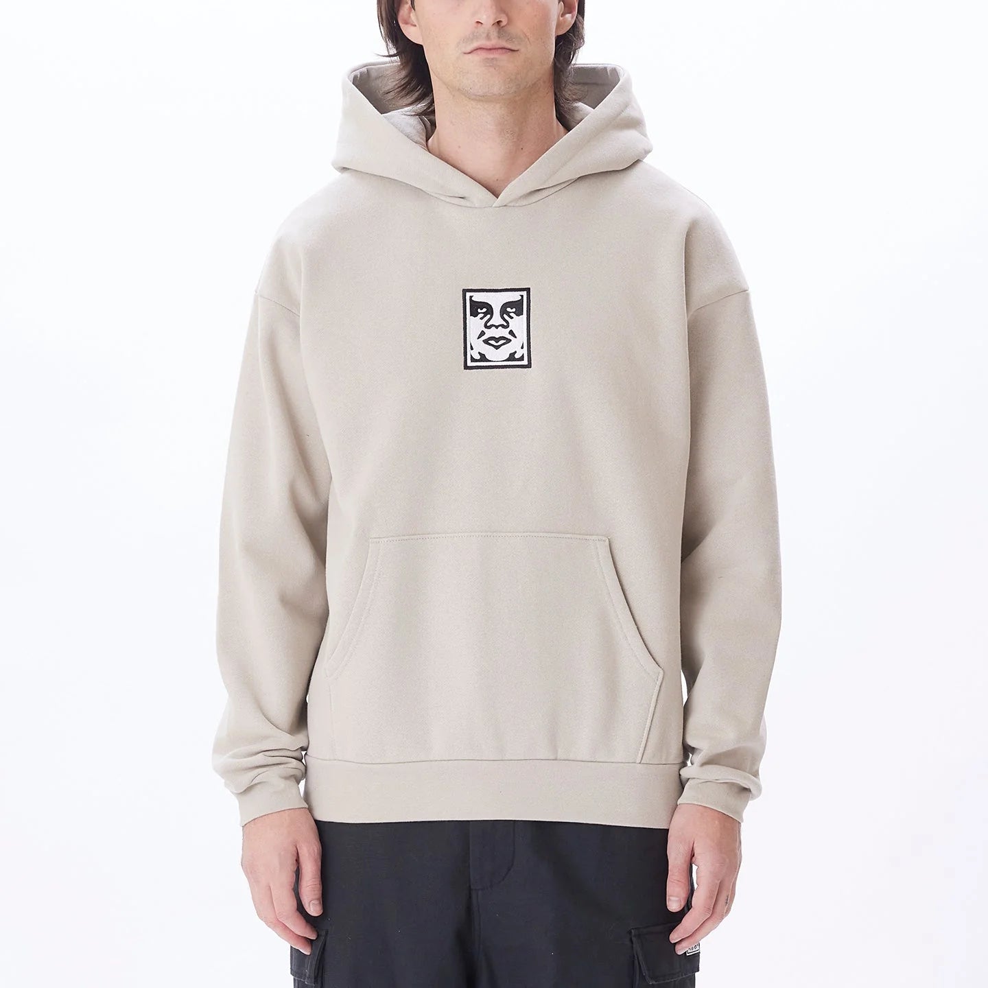 Obey Icon Extra Heavy Hooded Sweater II Silver Grey