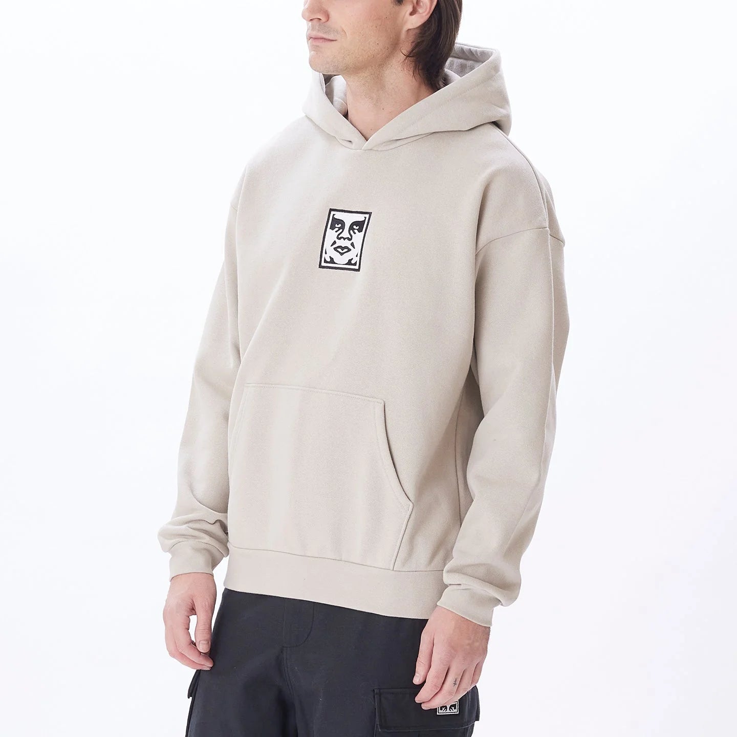 Obey Icon Extra Heavy Hooded Sweater II Silver Grey