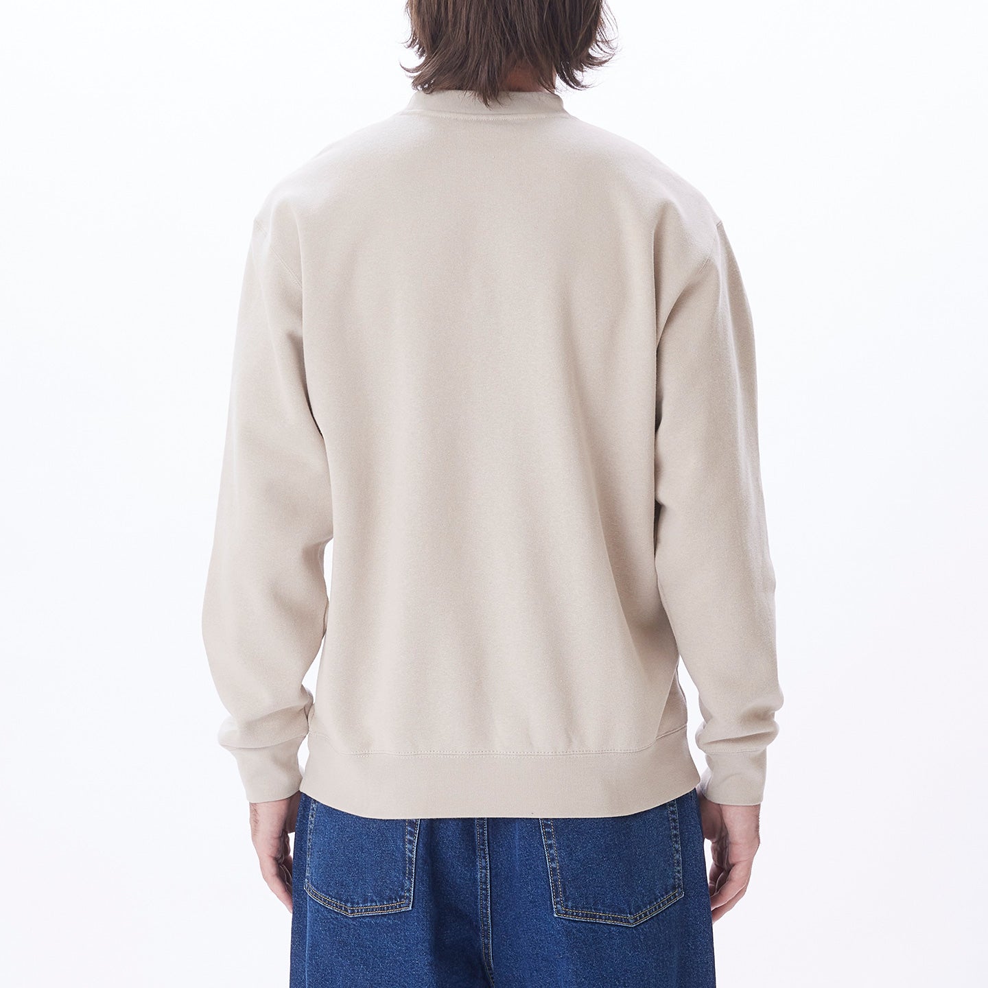 Obey Records Crewneck Sweater Silver Grey