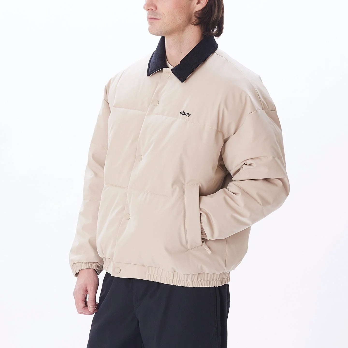 Obey Whispers Jacket Feather Grey