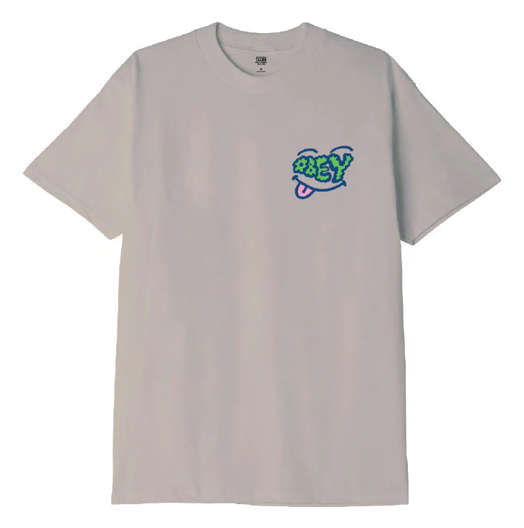 Obey Smirk T-Shirt Pigment Silver Grey