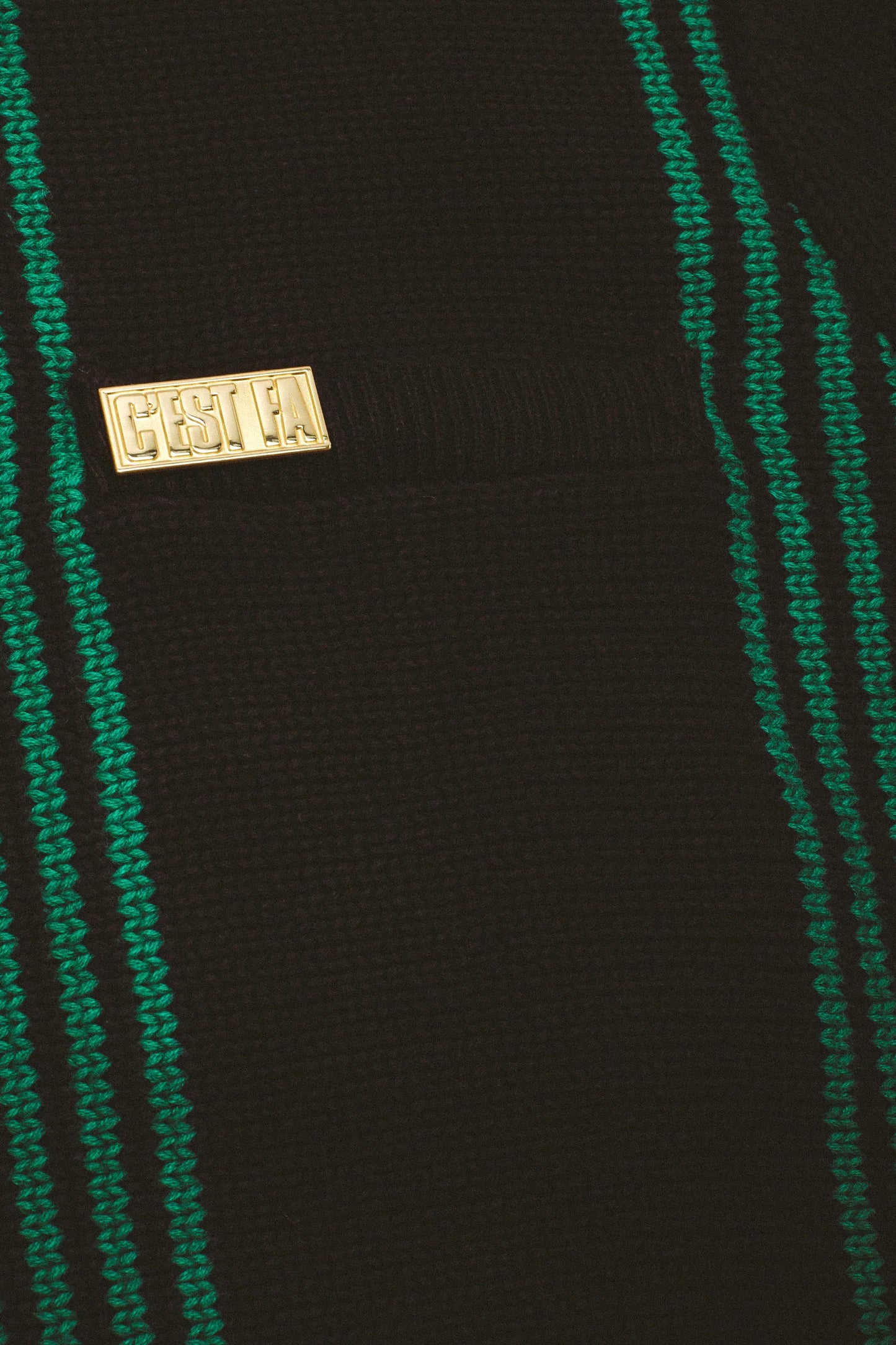 Fucking Awesome Zip Polo Sweater Black/Green