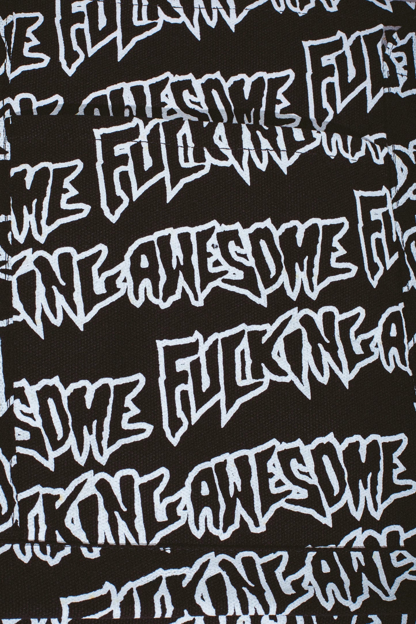 Fucking Awesome AOP Stamp Logo Tote Bag Large Black/White