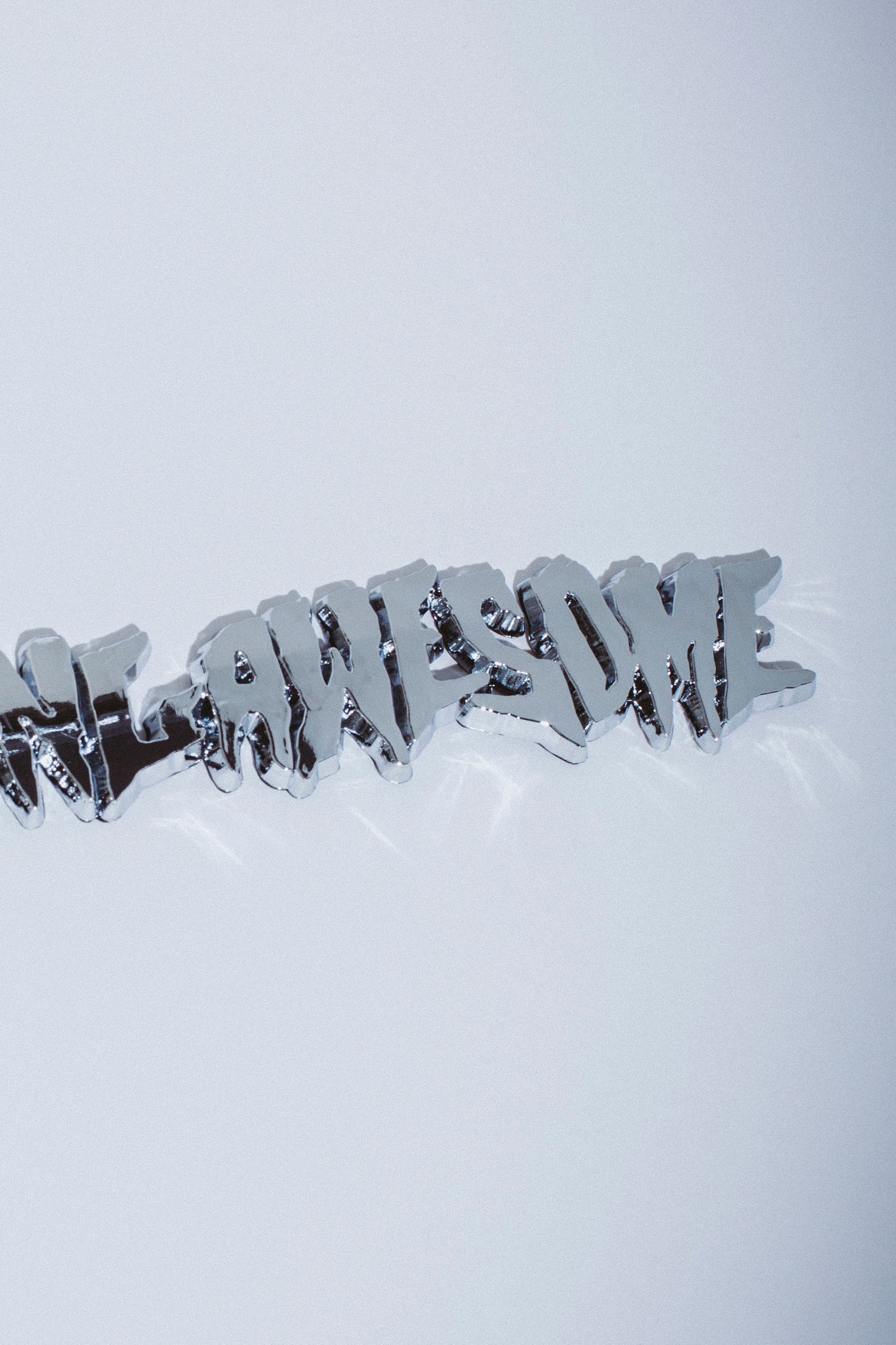 Fucking Awesome Stamp Logo Car Emblem Metallic Silver