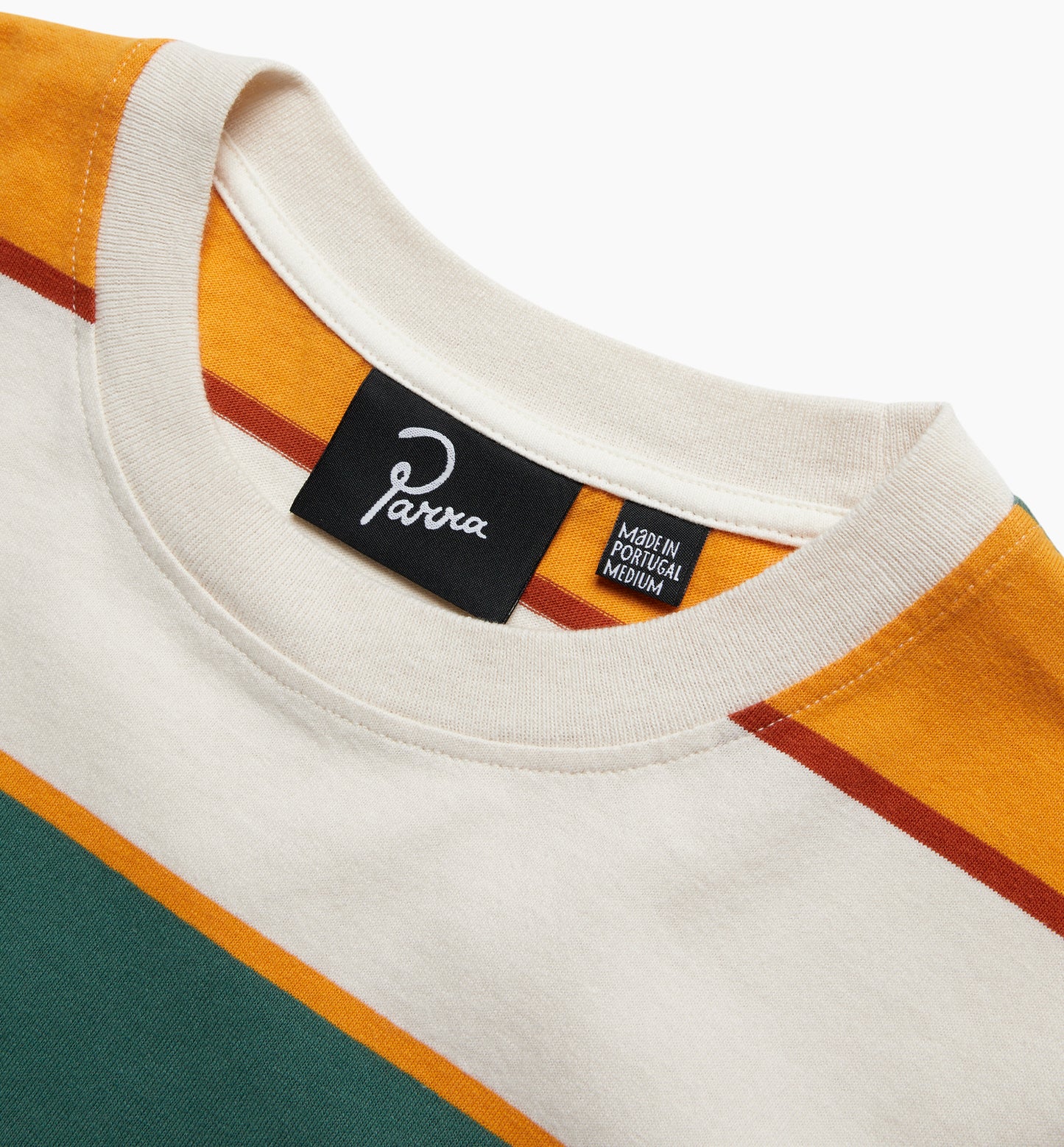 By Parra Fast Food Logo Striped T-Shirt Burnedyellow