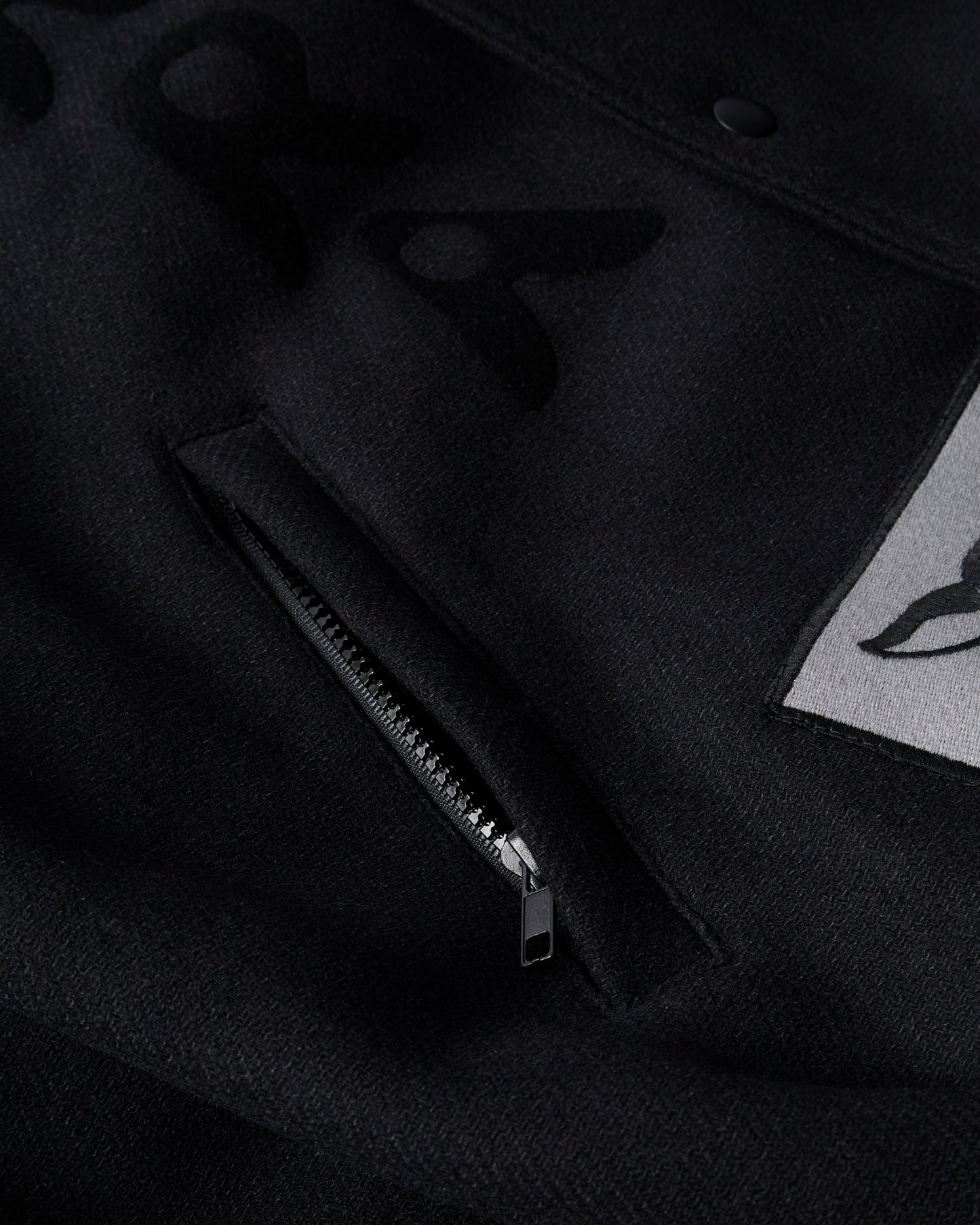 By Parra Dog Faced Varsity Jacket Black