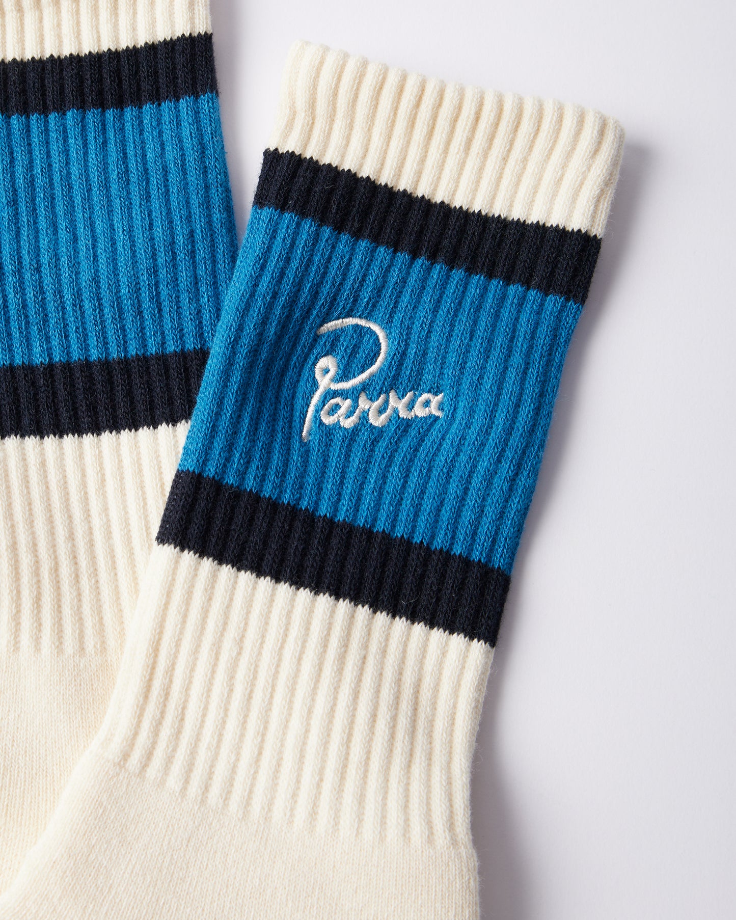 By Parra Script Logo Crew Socks Off White