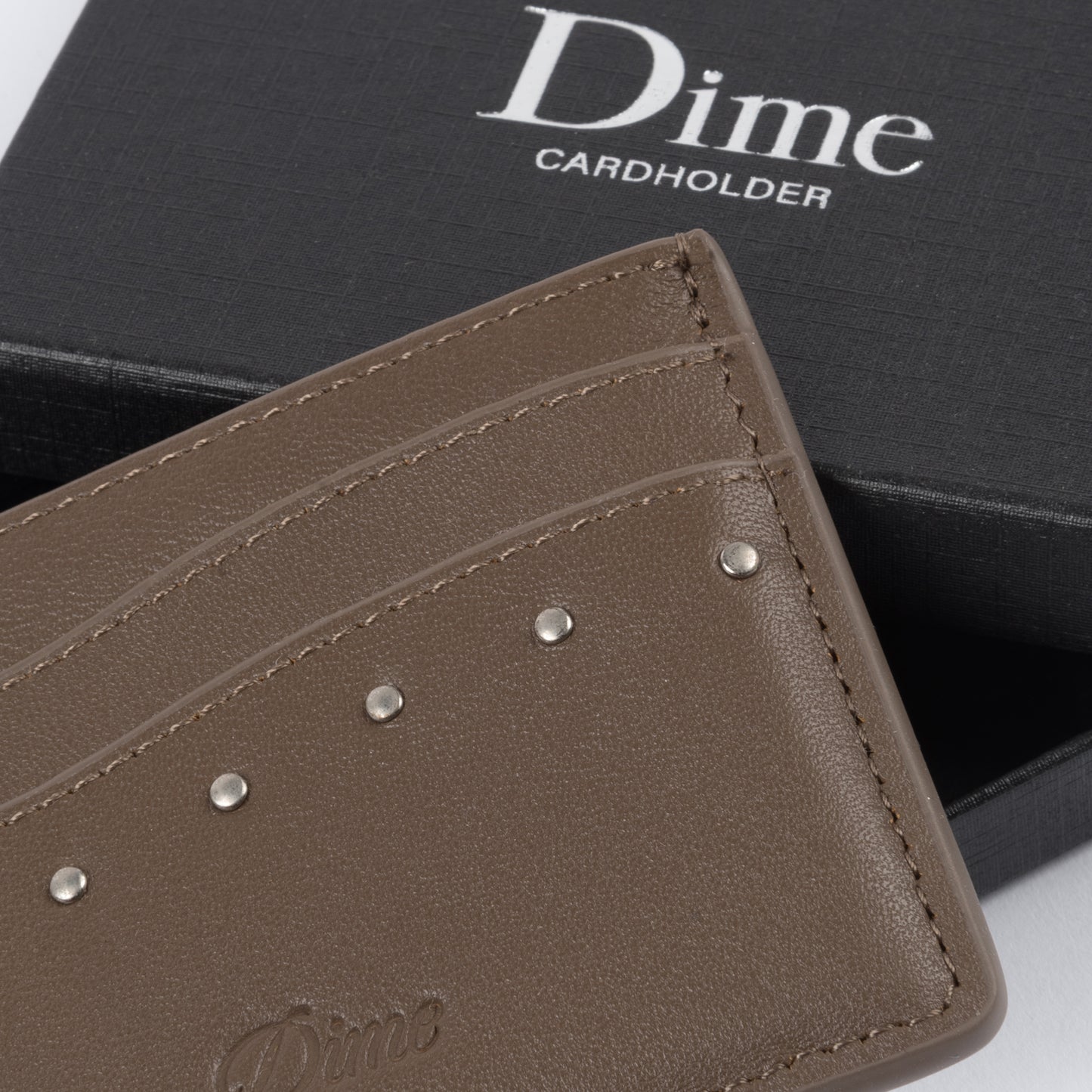 Dime Studded Cardholder Brown