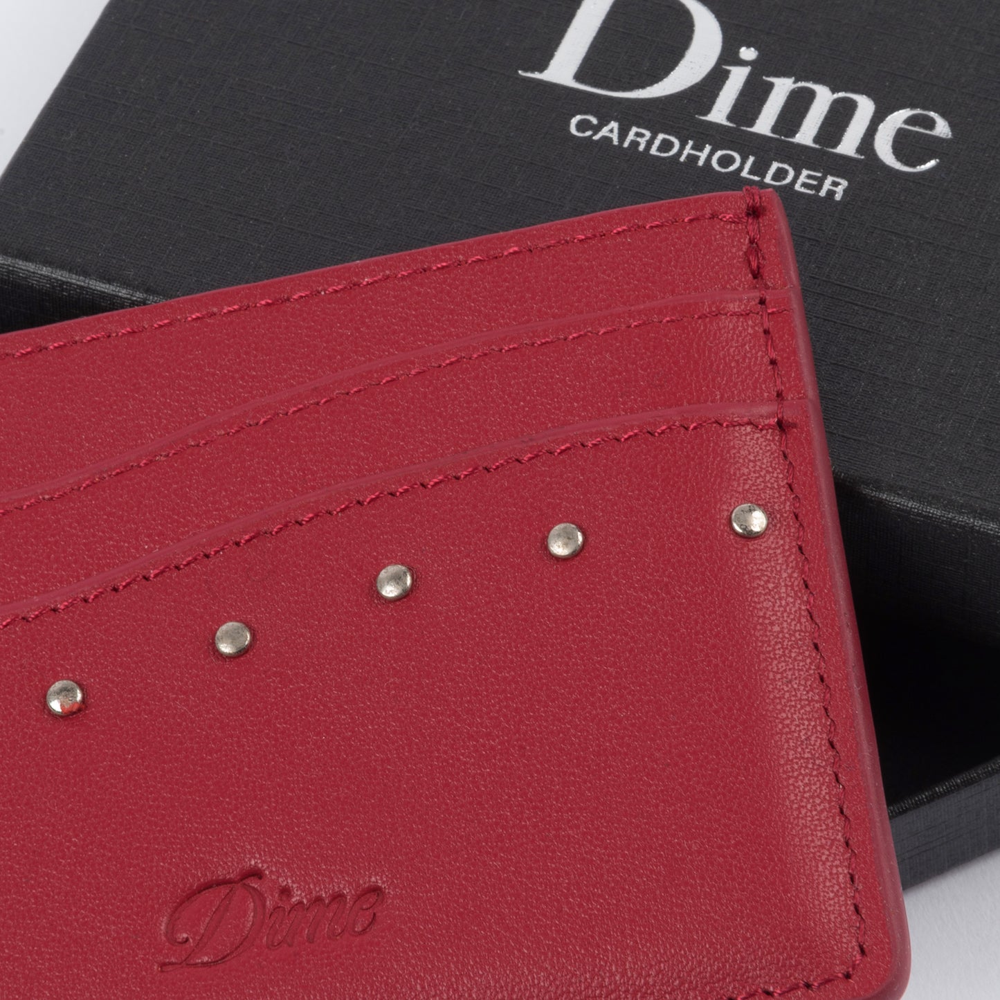 Dime Studded Cardholder Red