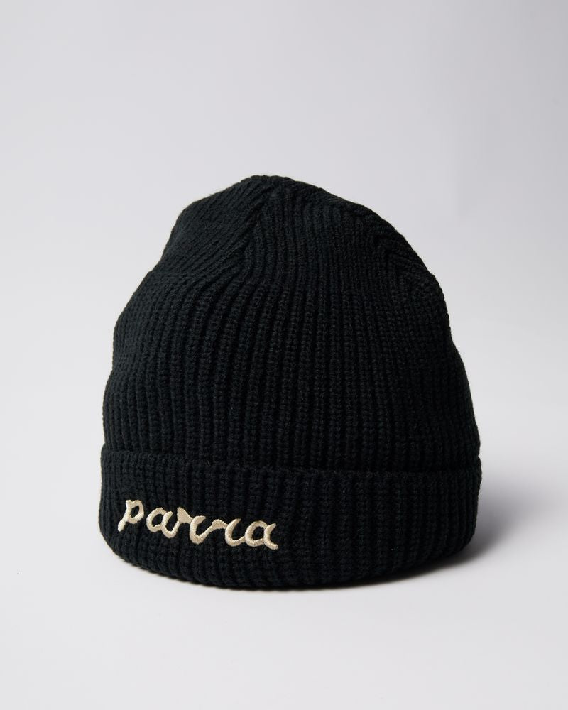 By Parra Lowercase Script Logo Beanie Black