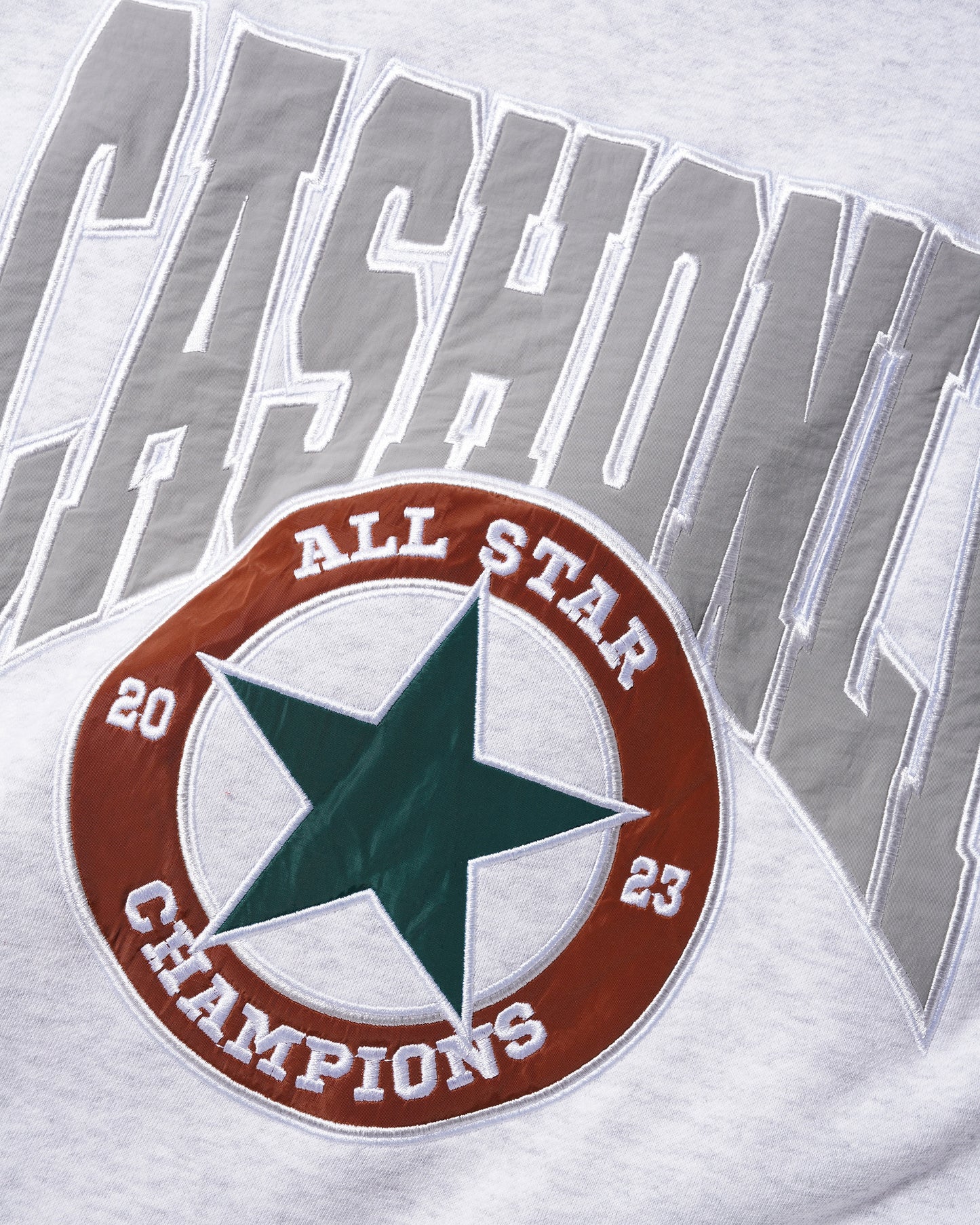 Cash Only All Star Applique Crewneck Sweater Ash Grey
