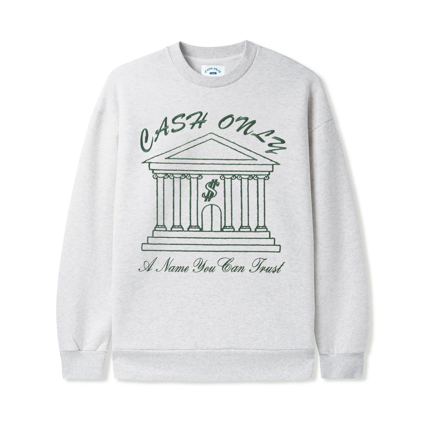 Cash Only Bank Crewneck Sweater Ash