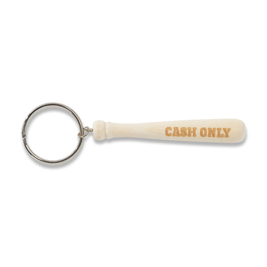 Cash Only Baseball Bat Key Chain Pine