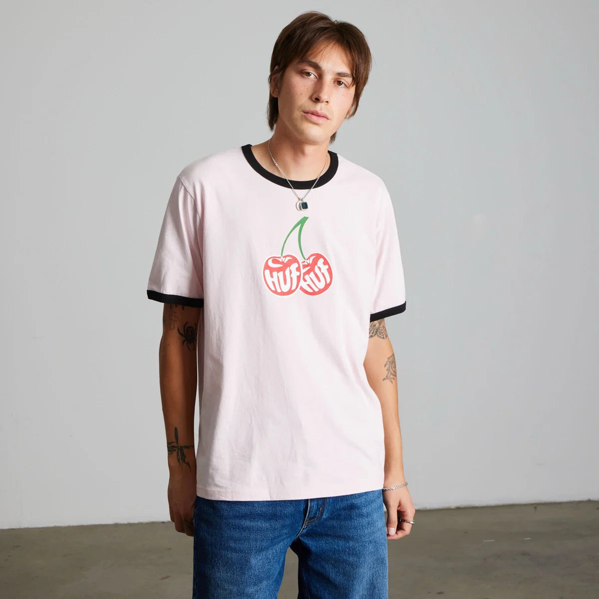 HUF Cherries Ringer T-Shirt Dusty Pink
