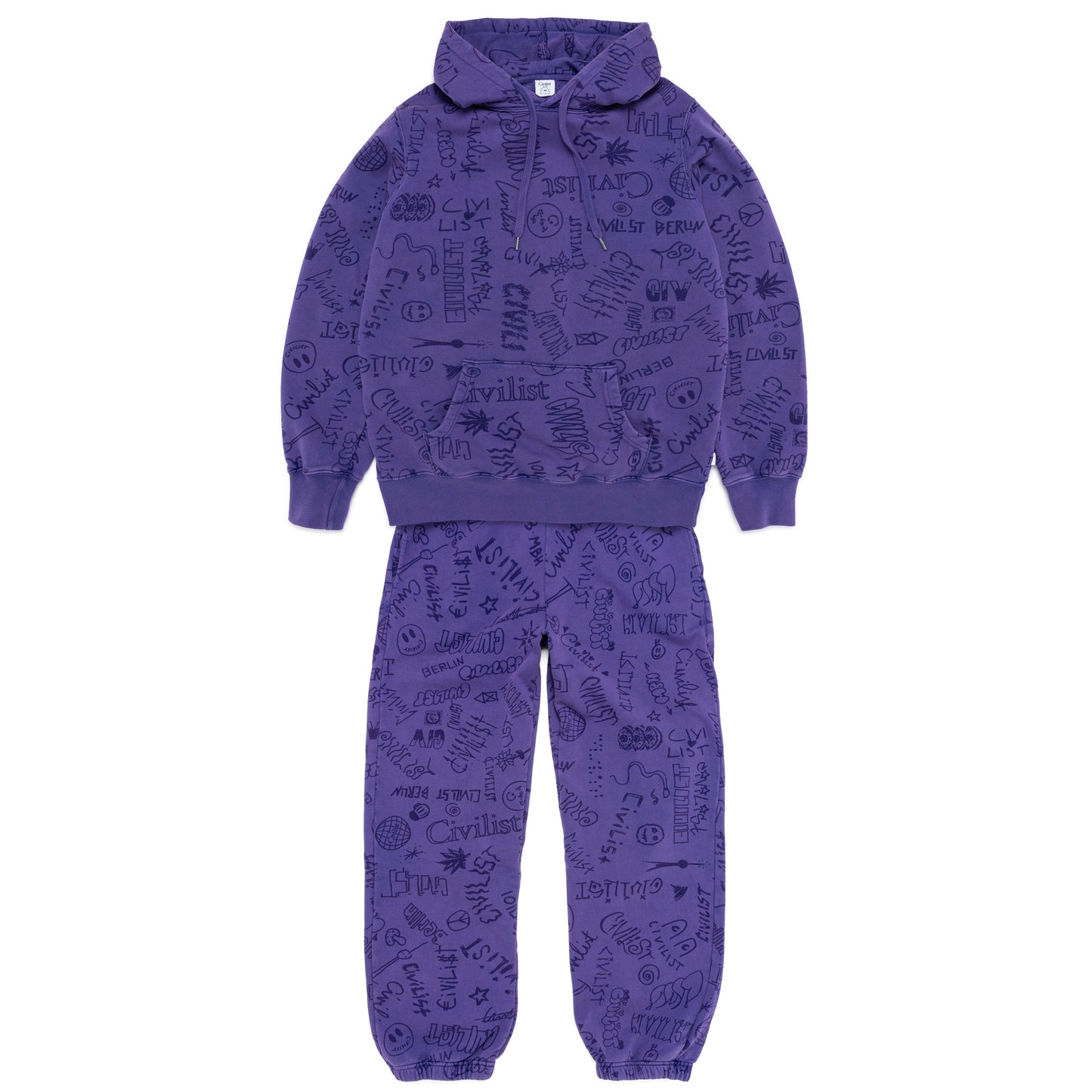 Civilist Team AOP Hooded Sweater Washed Purple