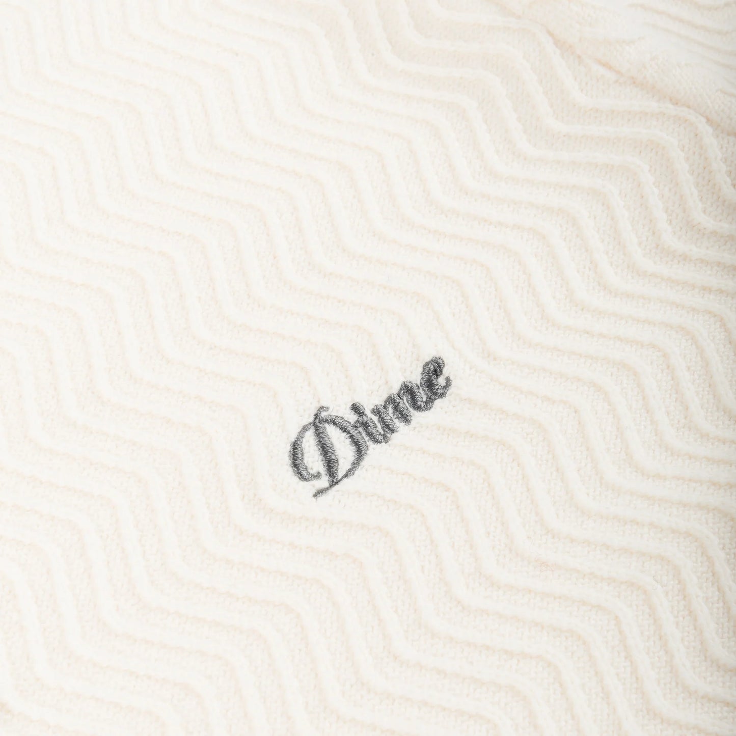 Dime Wave Cable Knit Polo Cream