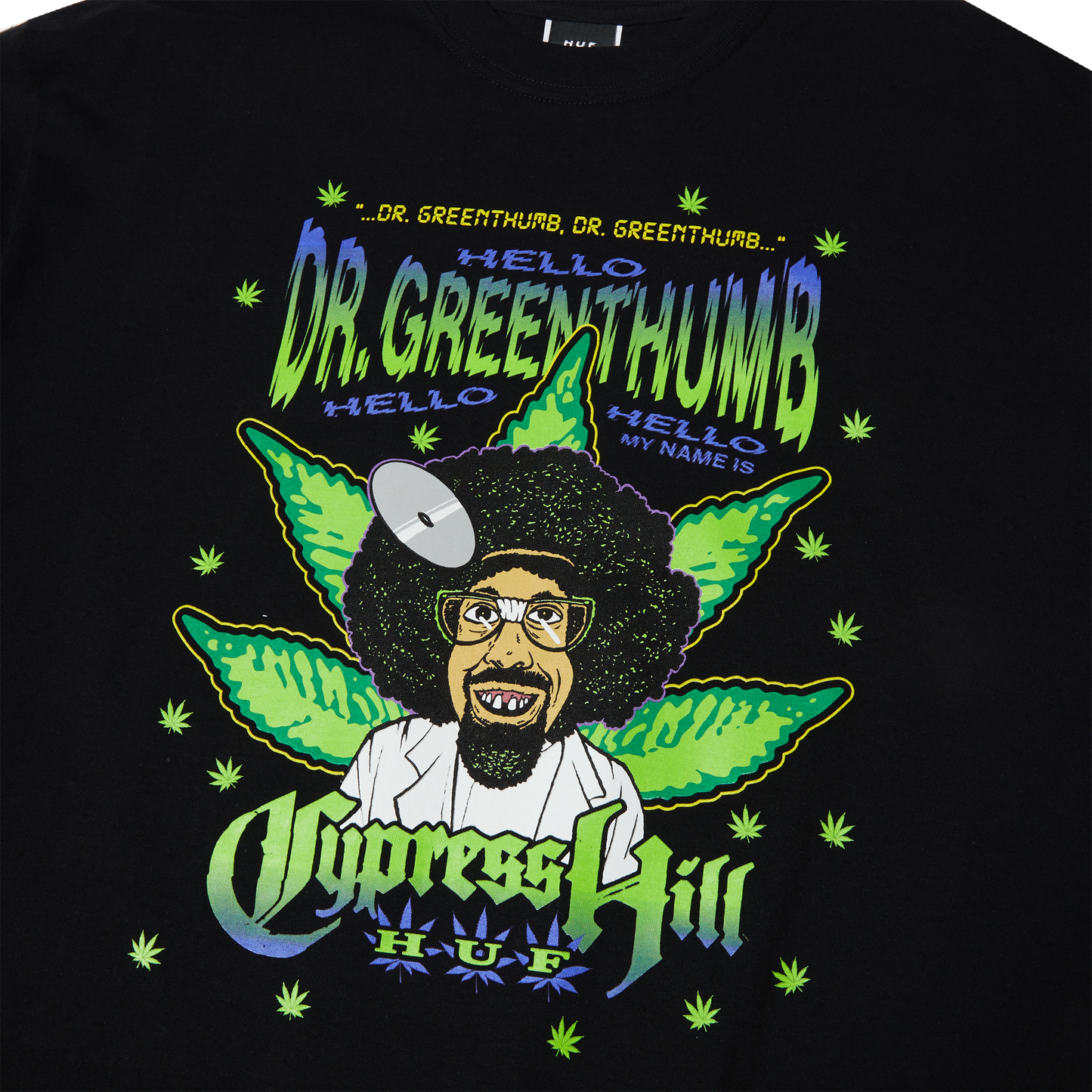 HUF X Cypress Hill Dr Greenthumb T-Shirt Black