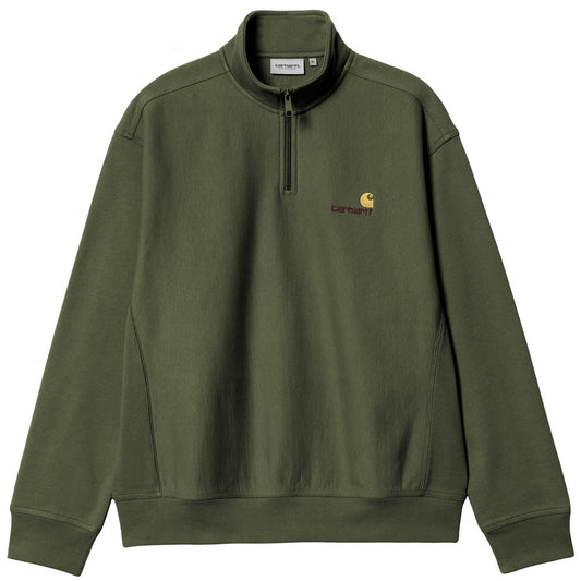 Carhartt WIP Half Zip American Script Sweater Tarragon