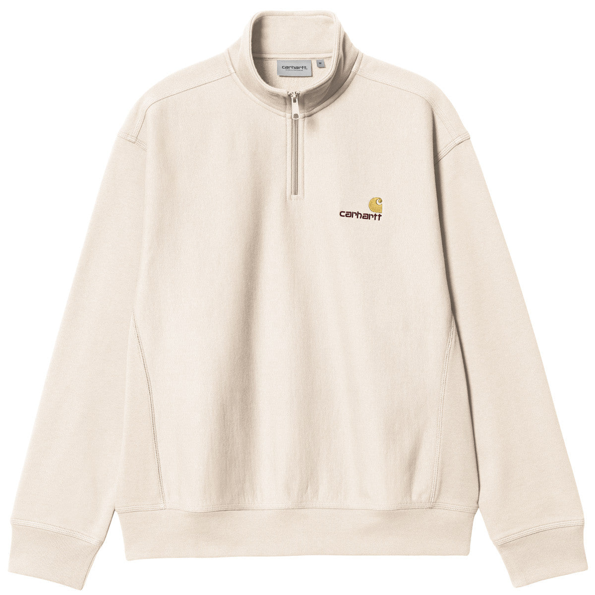 Carhartt WIP Half Zip American Script Sweater Moonbeam