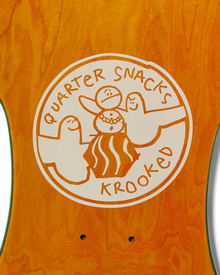 Krooked x Quarter Snacks Snackman Cruiser Skateboard Deck 9.0