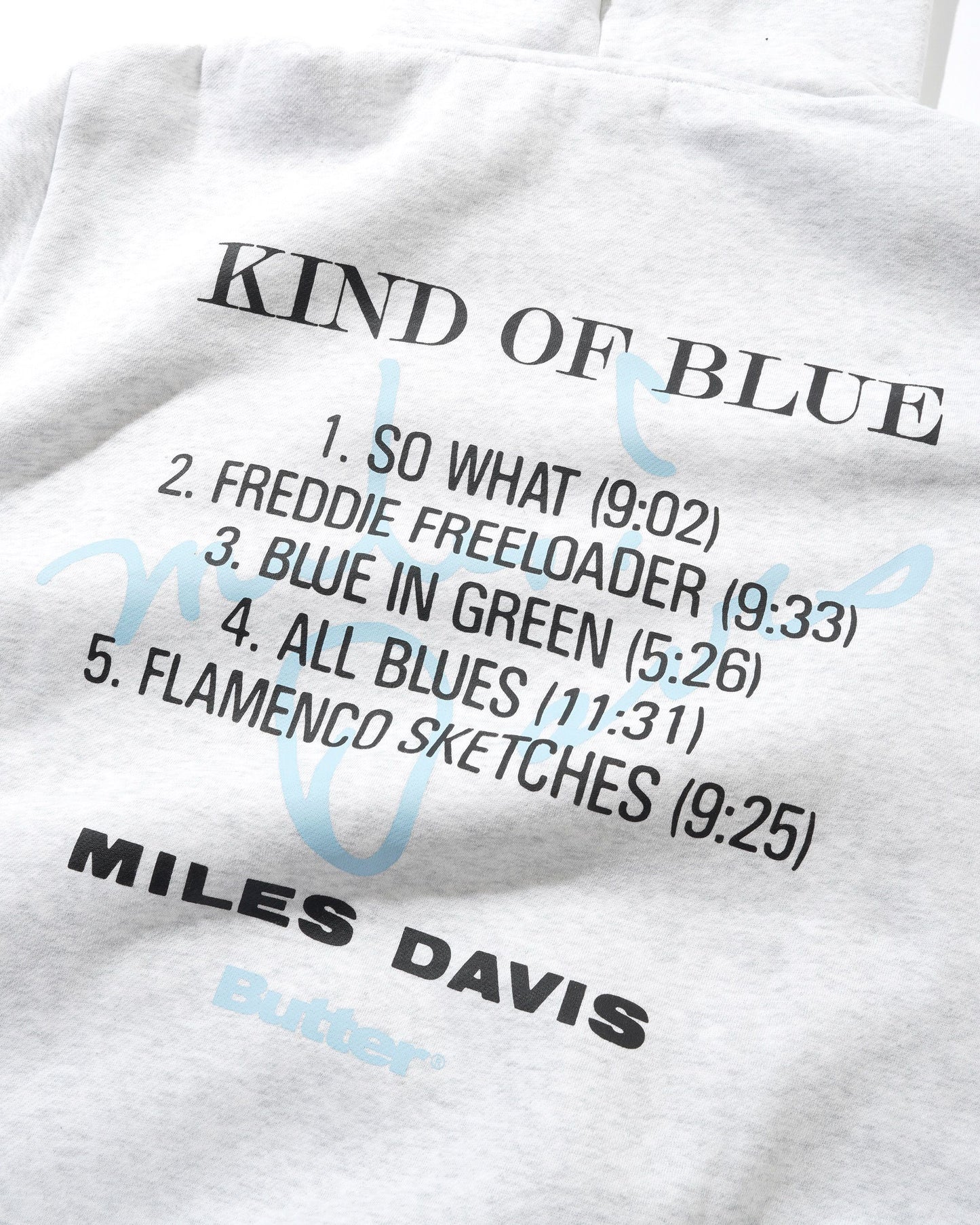 Butter Goods x Miles Davis Kind Of Blue Hoodie Ash