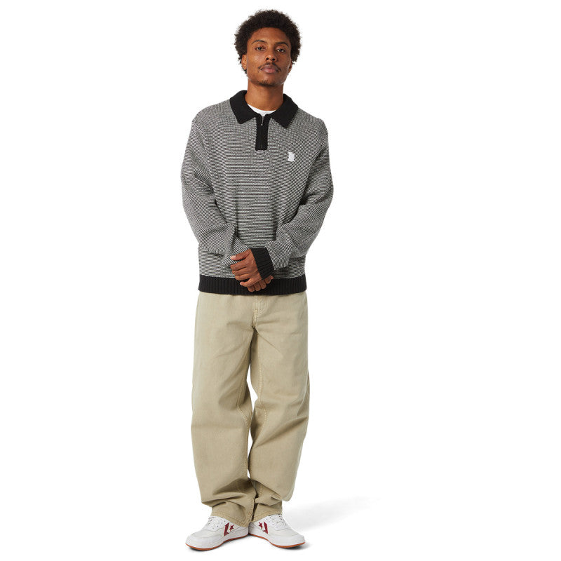HUF Megablast Two Tone Waffle Sweater Black/White