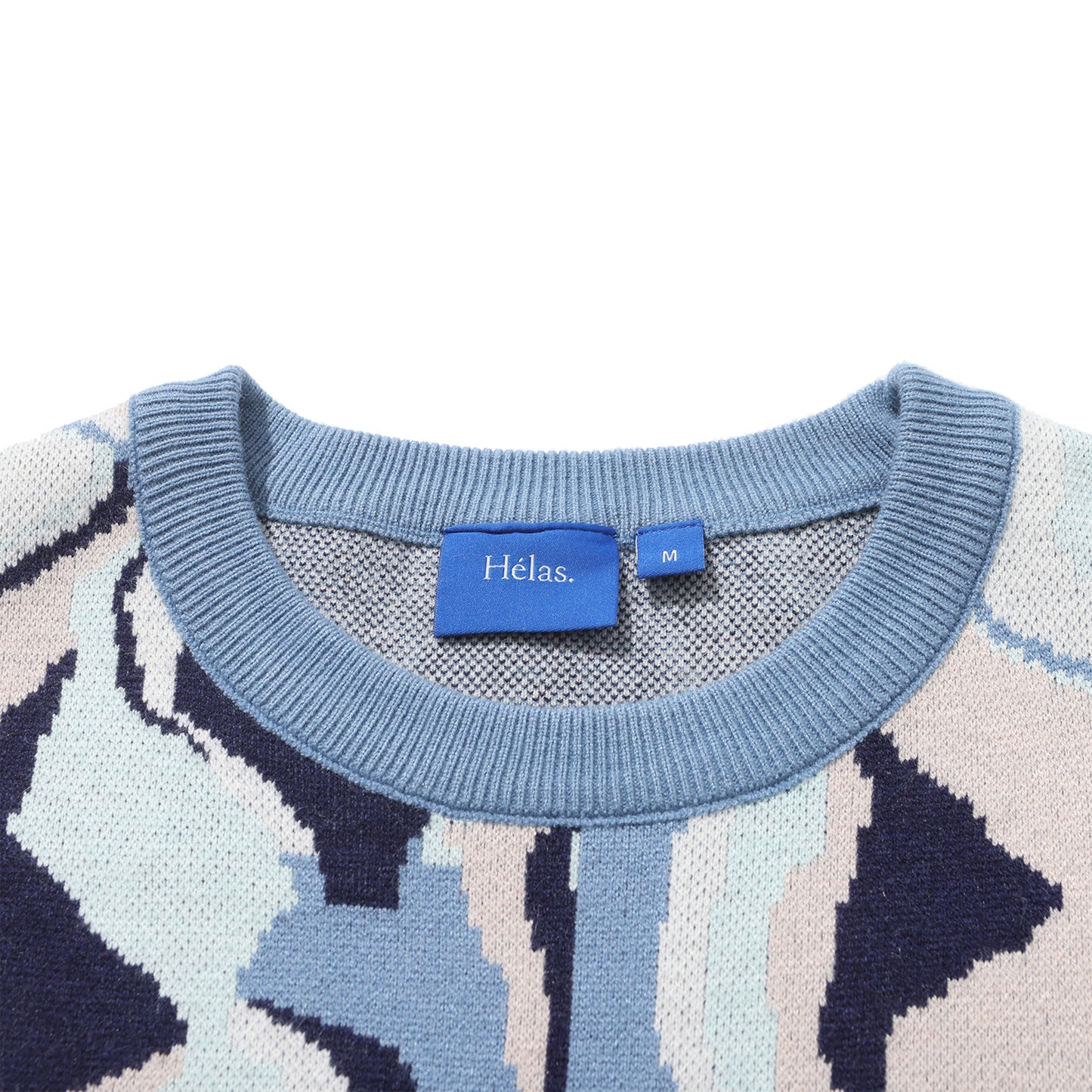 Helas Mirage Knit Crewneck Sweater Blue