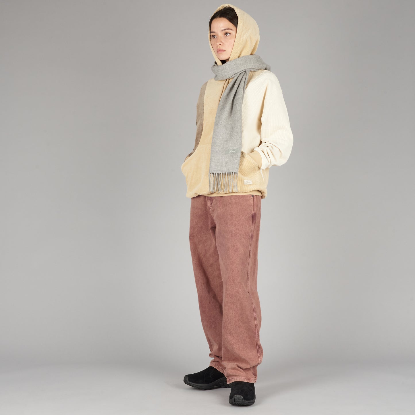 Dime Classic Relaxed Denim Pants Stone Burgundy