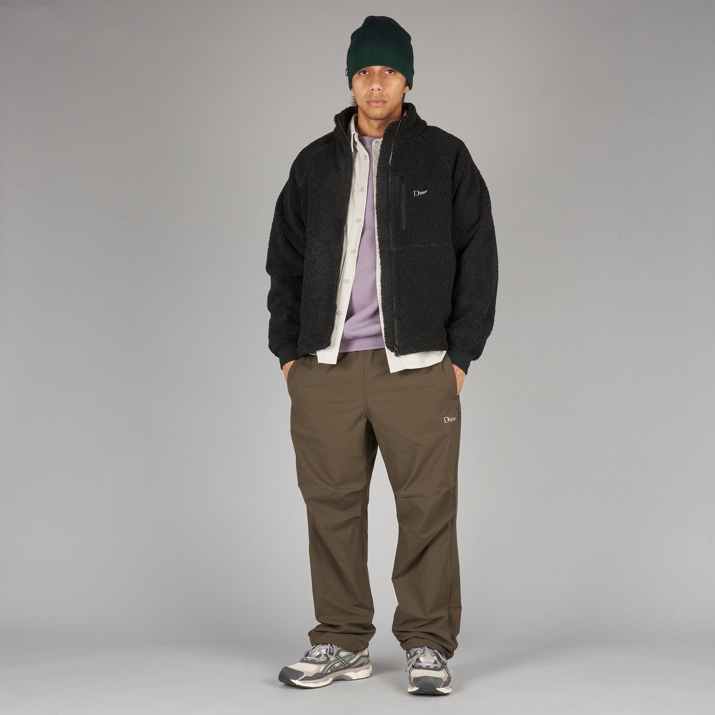 Dime Polar Fleece Sherpa Zip Black