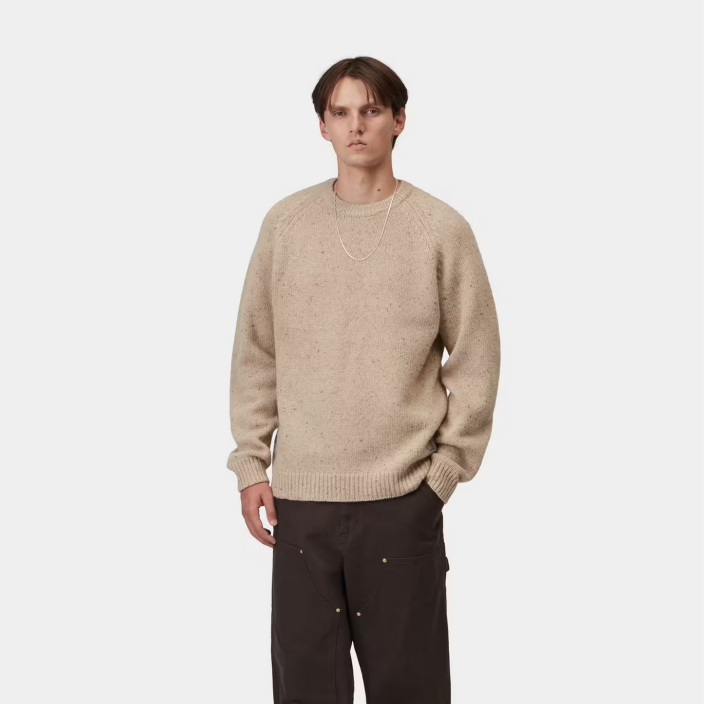 Carhartt WIP Anglistic Sweater Speckled Fleur de Sel