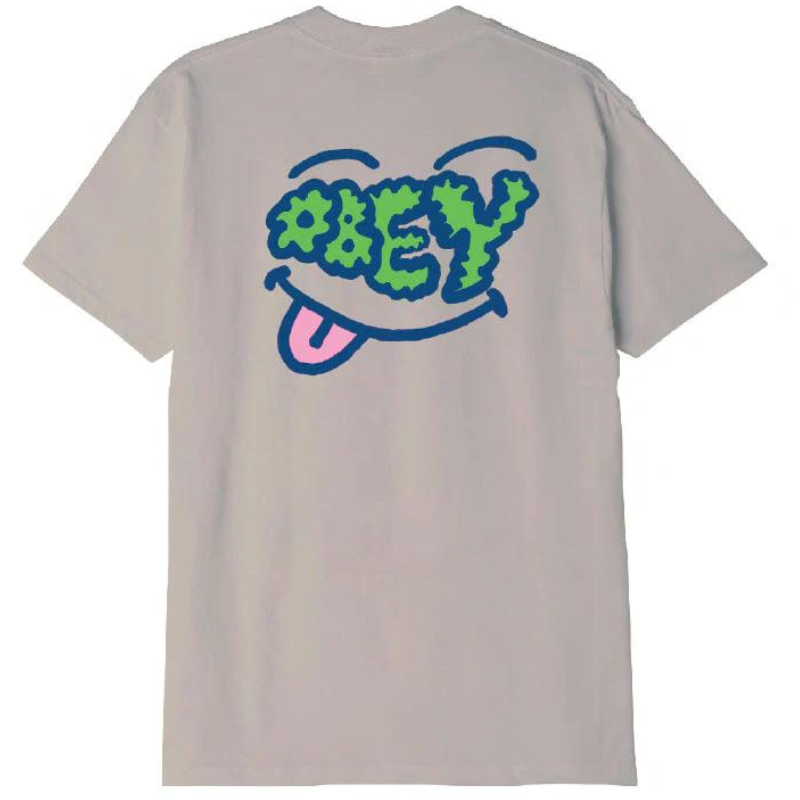 Obey Smirk T-Shirt Pigment Silver Grey