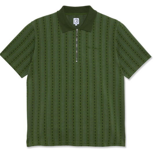 Polar Road Zip Polo Shirt Dark Green