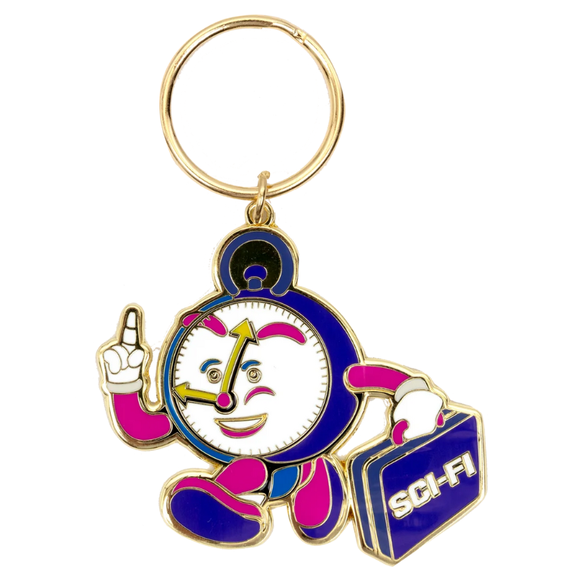 Sci-Fi Time Travel Keychain Gold