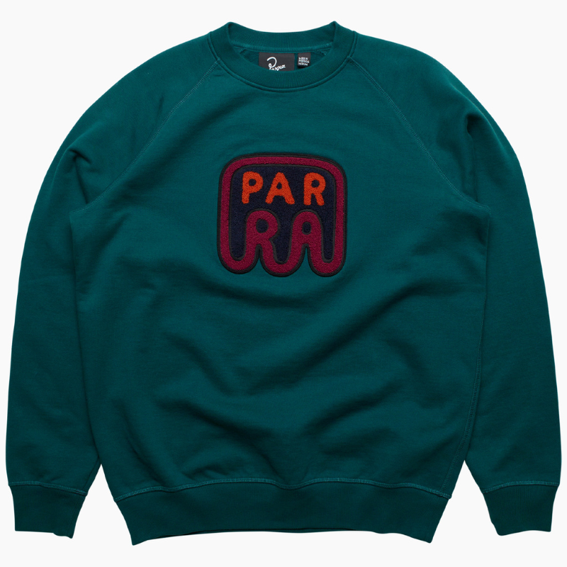 By Parra Fast Food Logo Crewneck Sweater Deepseagreen