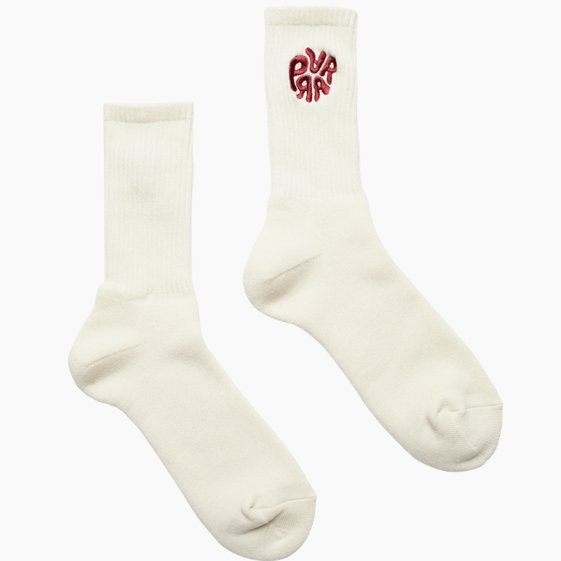 By Parra 1976 Logo Crew Socks Brickred