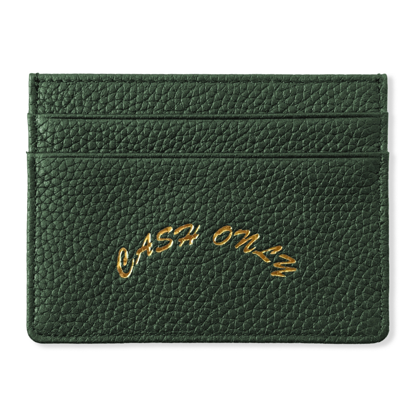 Cash Only Leather Cardholder Emerald