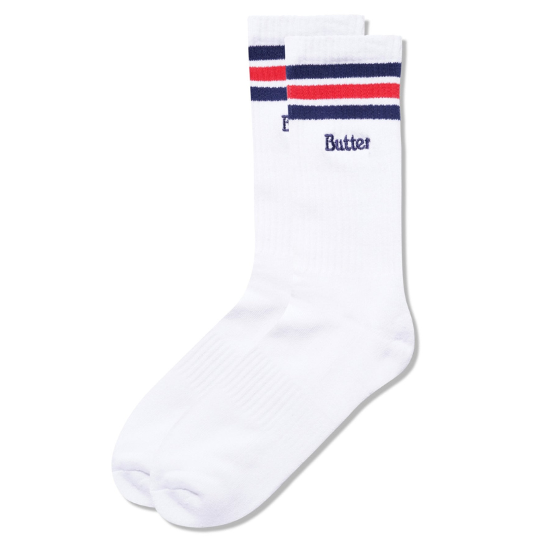 Butter Goods Stripe Socks White