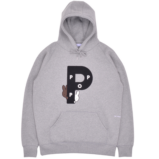 POP X Miffy Big P Hooded Sweater Heather Grey
