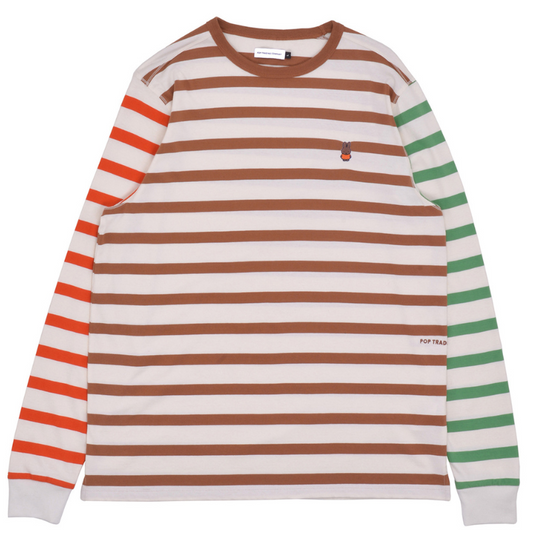 POP X Miffy Embroidered Striped Longsleeve T-Shirt Off White