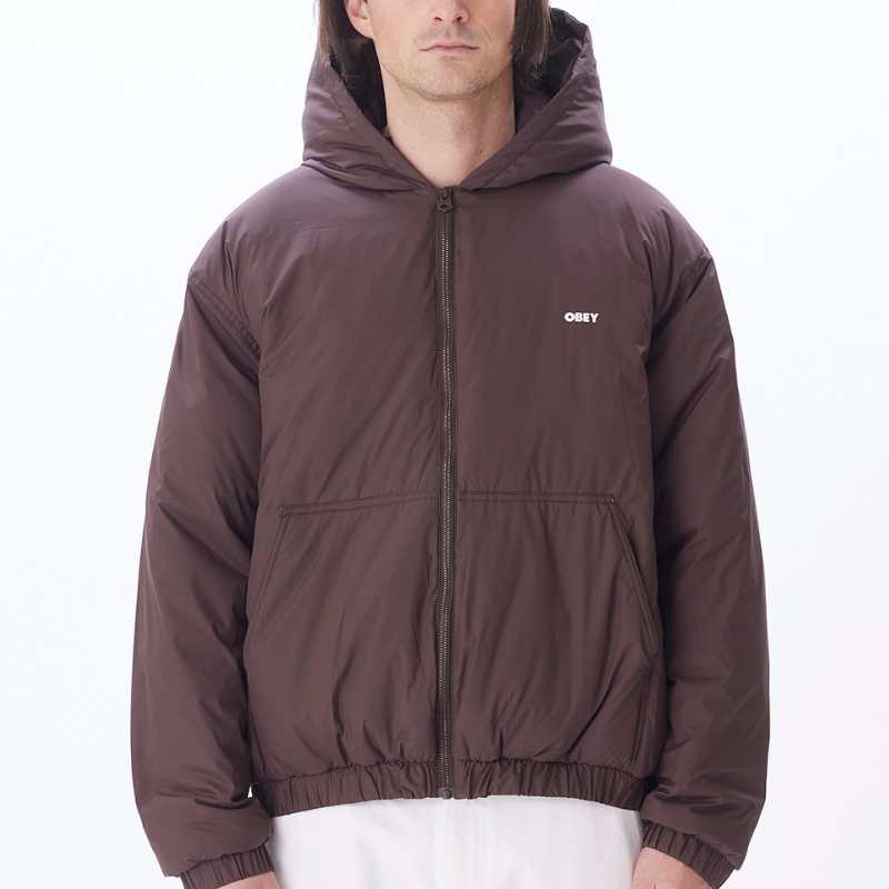 Obey Retreat Hooded Jacket Java Brown