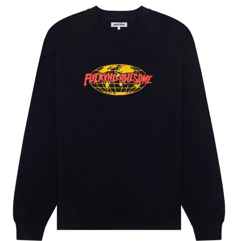 Fucking Awesome FA World Logo Crewneck Sweater Black