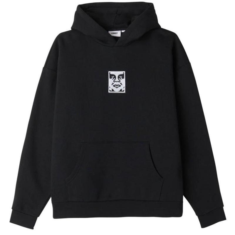 Obey Icon Extra Heavy Hooded Sweater II Black