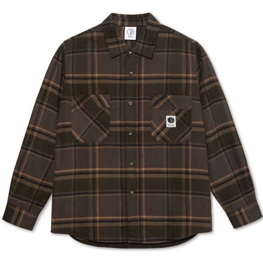 Polar Flannel Mike Longsleeve Shirt Brown / Mauve