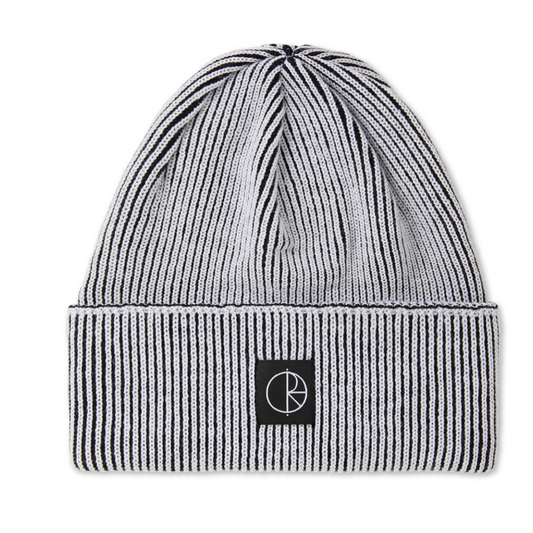 Polar Merino Lines Beanie White / Black