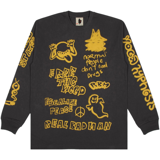 Real Bad Man Youth Party Longsleeve T-Shirt Washed Black