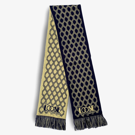 Loose Chainlink Scarf Navy/Beige